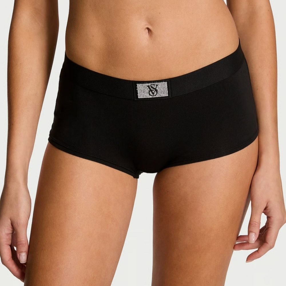NWT AUTHENTIC VICTORIA SECRET BLACK VS RHINESTONE'S SHORTIE PANTIES ♥️